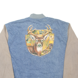 FRUIT OF THE LOOM Deer Mens Bomber Jacket Blue 2XL