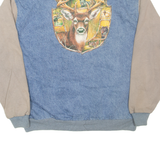 FRUIT OF THE LOOM Deer Mens Bomber Jacket Blue 2XL
