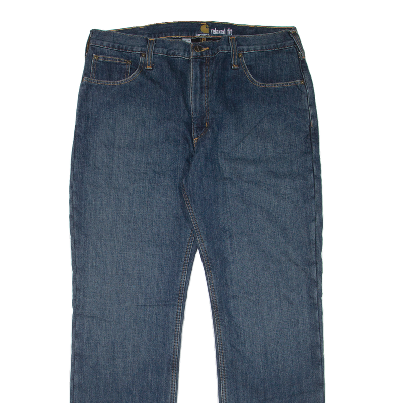 CARHARTT Fleece Lined Workwear Mens Jeans Blue Regular Straight W38 L34