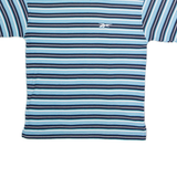 REEBOK Striped Knit Womens T-Shirt Blue Crew Neck UK 8