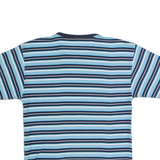 REEBOK Striped Knit Womens T-Shirt Blue Crew Neck UK 8