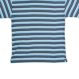 REEBOK Striped Knit Womens T-Shirt Blue Crew Neck UK 8