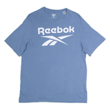 REEBOK Mens T-Shirt Blue Crew Neck S