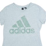 ADIDAS Womens T-Shirt Blue Crew Neck S