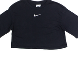 NIKE Cropped Womens T-Shirt Black Crew Neck XS