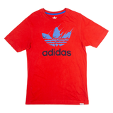 ADIDAS ORIGINALS Mens T-Shirt Red Crew Neck S