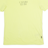 CALVIN KLEIN Mens T-Shirt Yellow Crew Neck XS