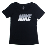 NIKE Athletic Cut Womens T-Shirt Black Crew Neck S