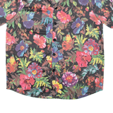Mens Hawaiian Shirt Black Floral M