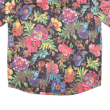 Mens Hawaiian Shirt Black Floral M