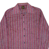 TORERO Mens Shirt Pink Striped Long Sleeve S