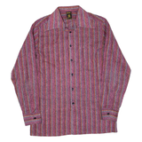 TORERO Mens Shirt Pink Striped Long Sleeve S