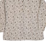 WALLMANN Womens Shirt Brown Floral Long Sleeve L