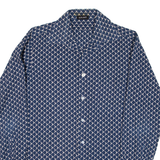 TOP SHIRT Mens Shirt Blue Crazy Pattern Long Sleeve S