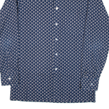 TOP SHIRT Mens Shirt Blue Crazy Pattern Long Sleeve S