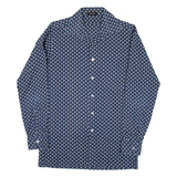 TOP SHIRT Mens Shirt Blue Crazy Pattern Long Sleeve S
