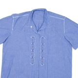 Womens Plain Shirt Blue 90s L