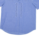 Womens Plain Shirt Blue 90s L