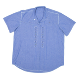 Womens Plain Shirt Blue 90s L
