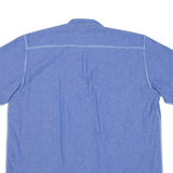 Womens Plain Shirt Blue 90s L