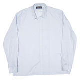 Mens Plain Shirt Blue Long Sleeve XL