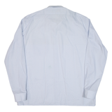 Mens Plain Shirt Blue Long Sleeve XL