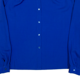 Womens Plain Shirt Blue Long Sleeve M
