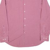 TOMMY HILFIGER Fitted Mens Shirt Red Check Long Sleeve L