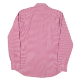 TOMMY HILFIGER Fitted Mens Shirt Red Check Long Sleeve L
