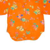 Womens Hawaiian Shirt Orange Floral L