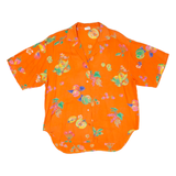 Womens Hawaiian Shirt Orange Floral L