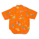 Womens Hawaiian Shirt Orange Floral L