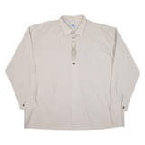 Mens Plain Shirt Beige Long Sleeve 2XL