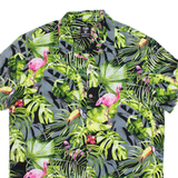 FSBN Mens Hawaiian Shirt Green Floral M