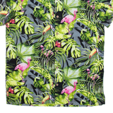 FSBN Mens Hawaiian Shirt Green Floral M