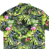 FSBN Mens Hawaiian Shirt Green Floral M