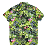 FSBN Mens Hawaiian Shirt Green Floral M
