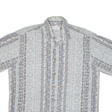 DONALLEY Mens Corduroy Shirt Grey Striped L