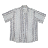 DONALLEY Mens Corduroy Shirt Grey Striped L