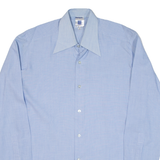 Mens Plain Shirt Blue Long Sleeve M