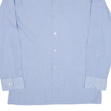 Mens Plain Shirt Blue Long Sleeve M