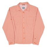 COLUMBIA Womens Shirt Orange Check Long Sleeve L