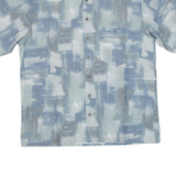 NICK TAYLOR Mens Shirt Blue Crazy Pattern L