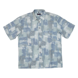 NICK TAYLOR Mens Shirt Blue Crazy Pattern L