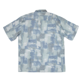 NICK TAYLOR Mens Shirt Blue Crazy Pattern L