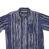KINGFIELD Mens Shirt Blue Silk Crazy Pattern L