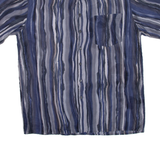 KINGFIELD Mens Shirt Blue Silk Crazy Pattern L