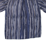 KINGFIELD Mens Shirt Blue Silk Crazy Pattern L