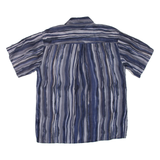 KINGFIELD Mens Shirt Blue Silk Crazy Pattern L