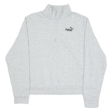 PUMA Womens Sweatshirt Grey 1/4 Zip XL